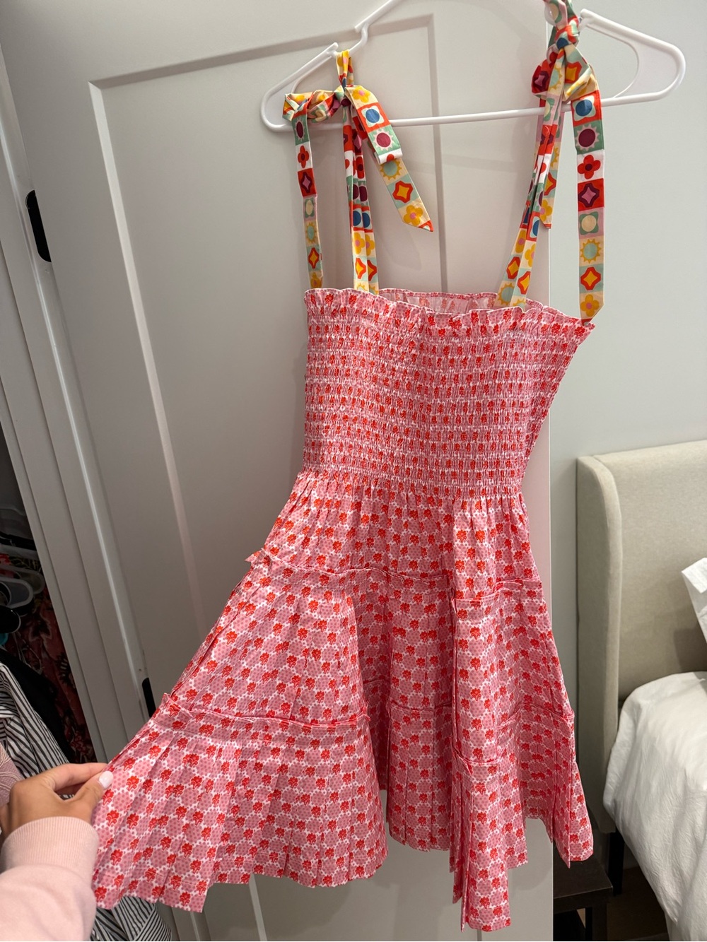 The Ribbon Charlotte Nap Dress - Pink Cala Check - Picture 2 of 3